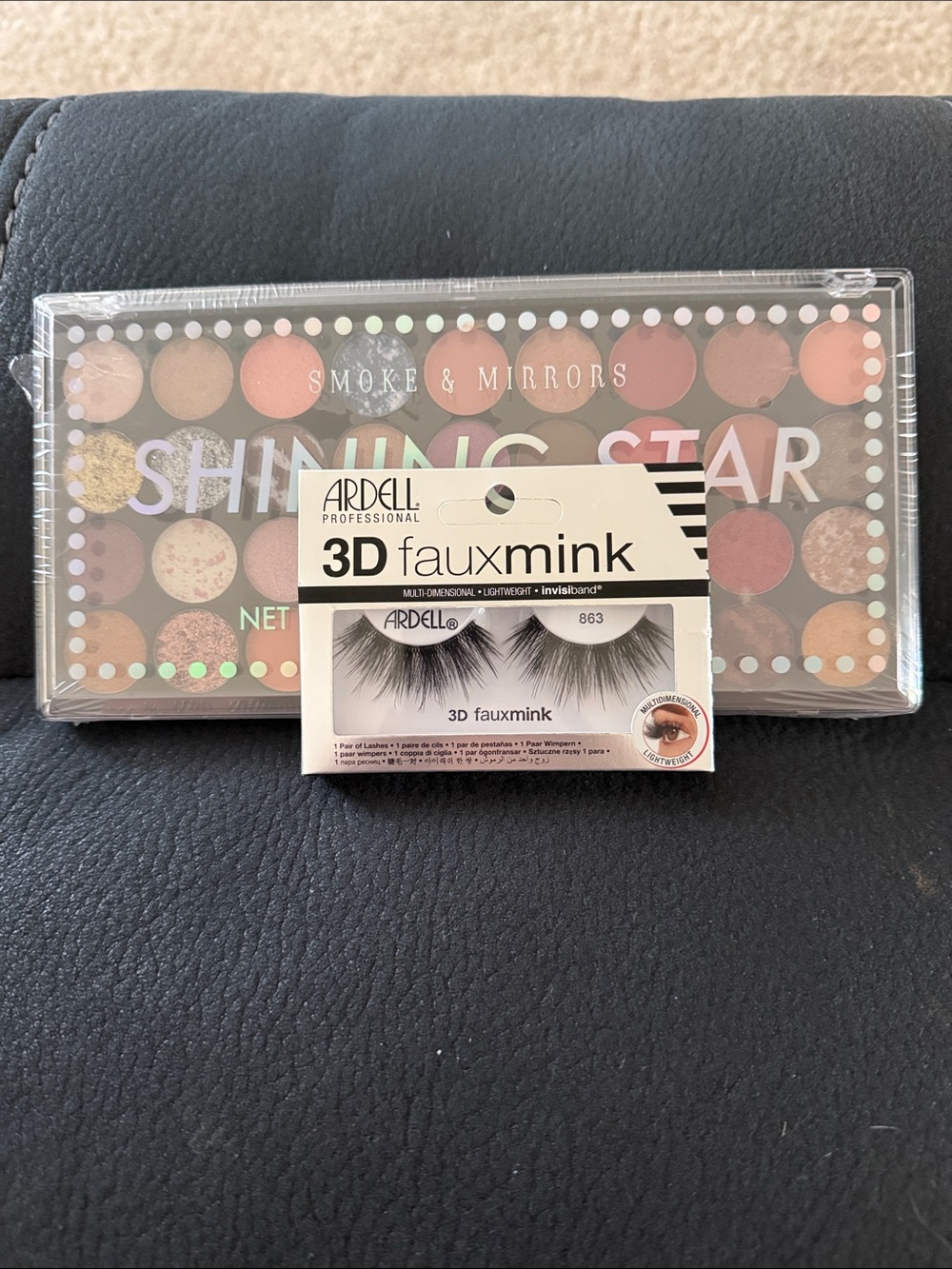 Smoke & Mirrors "Shining Star" 36 PC Eyeshadow Palette and 3d faux mink ardell